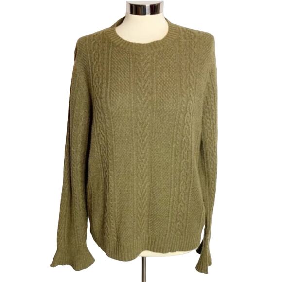 J. Crew Sweaters - J. Crew flared sleeve cable knit sweater